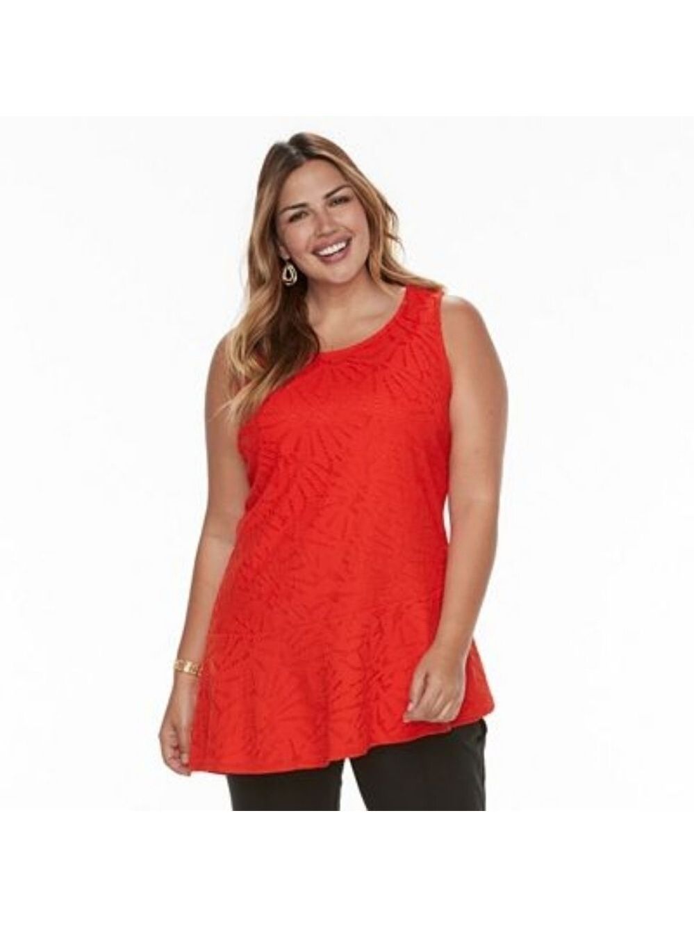 CLEO red lace tank top pull on size M